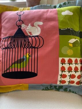Vintage New IKEA Cotton Canvass Scandinavian style patio pillow 24”x24”
